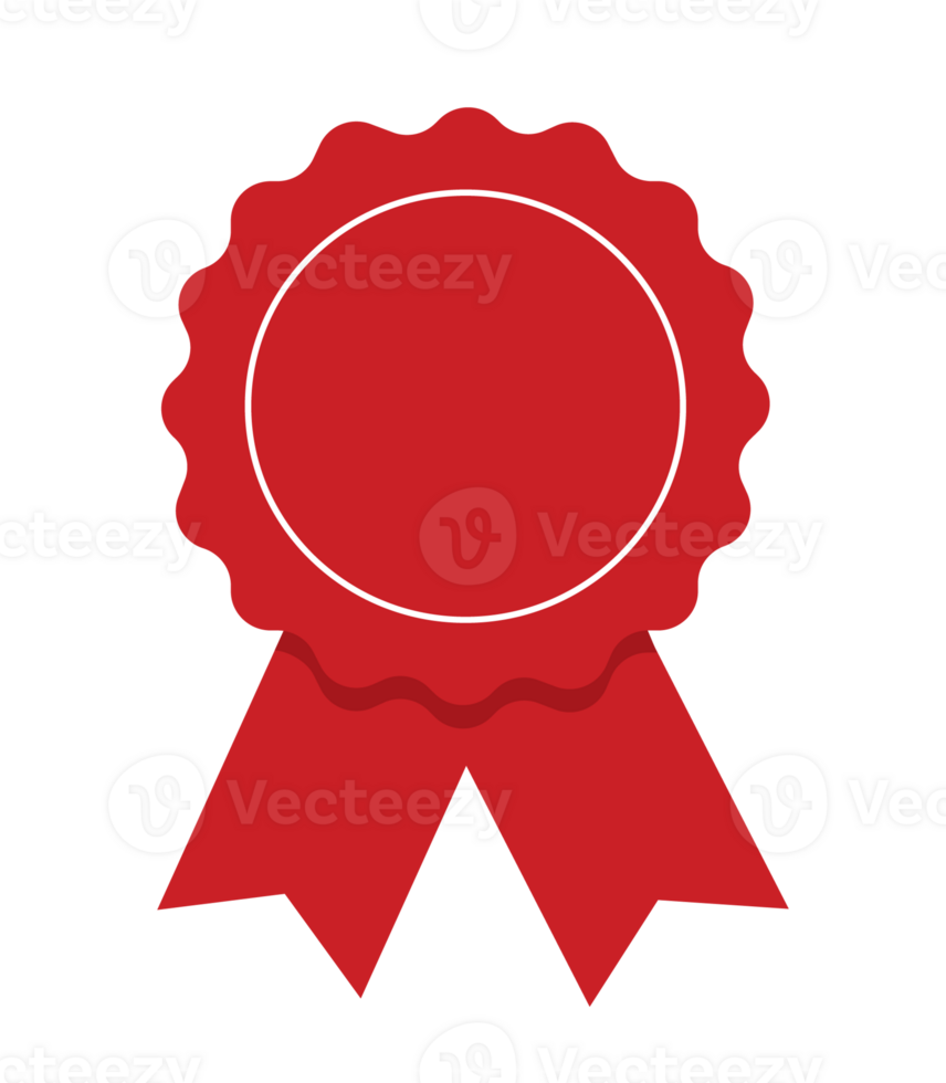 Red badge and ribbon png