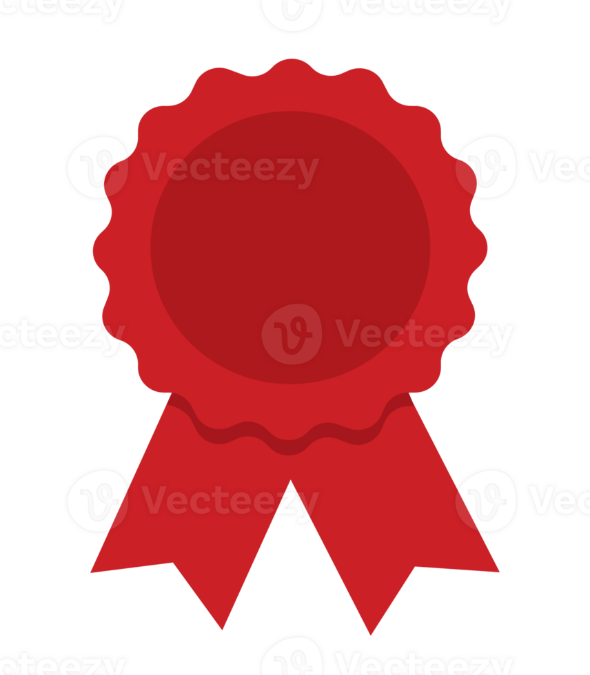 Red badge and ribbon png