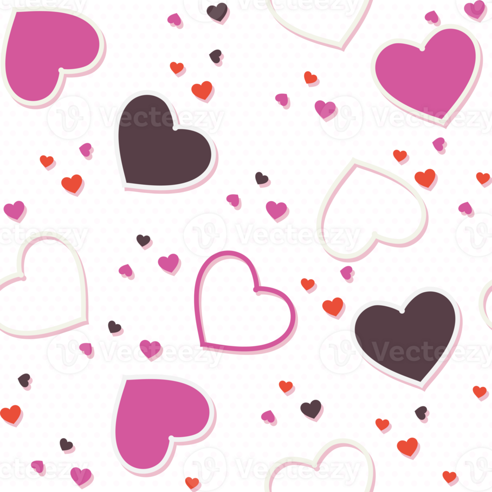 Cartoon Pink seamless pattern background Valentine heart illustration printing onto fabric and scrapbook paper png