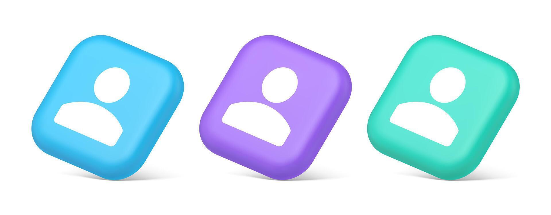 Contact staff call button corporate member communication chat internet service 3d isometric icon vector