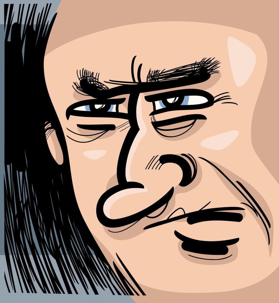 hombre cara retrato caricatura dibujos animados dibujo ilustración vector