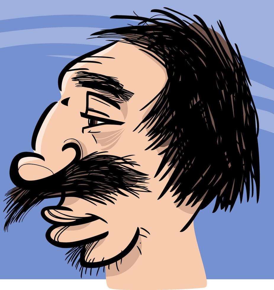 man portrait caricature cartoon drawing illustration vector