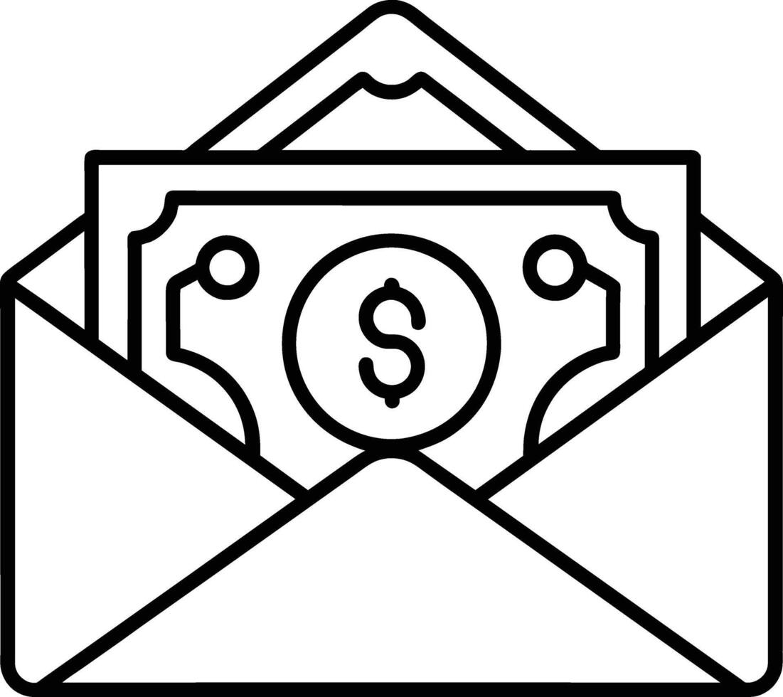 Boda regalo, dinero correo ,boda icono vector