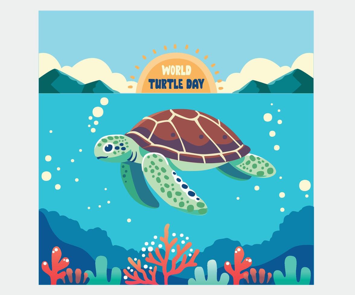 World Turtle Day Background Illustration vector