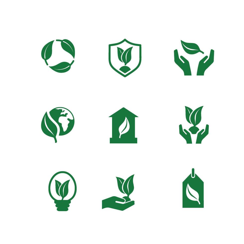 ecology icons set , green energy icon vector