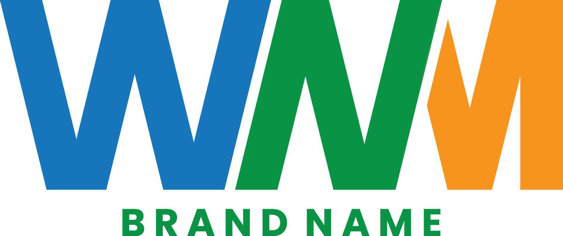 WWM monogram initial logo design vector