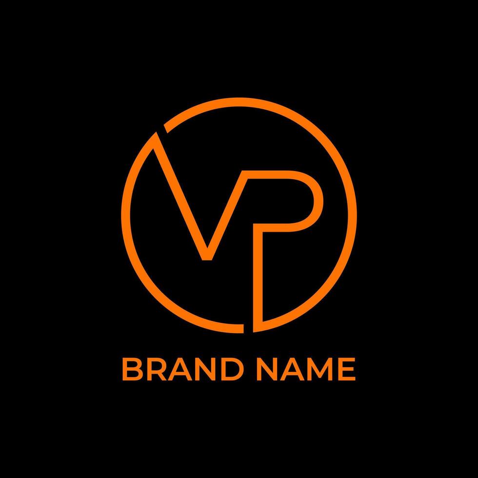 VP letter and circle logo design vector