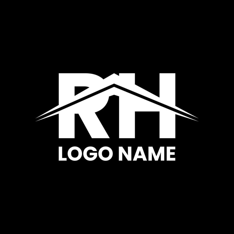 RH house, home property icon logo design vector
