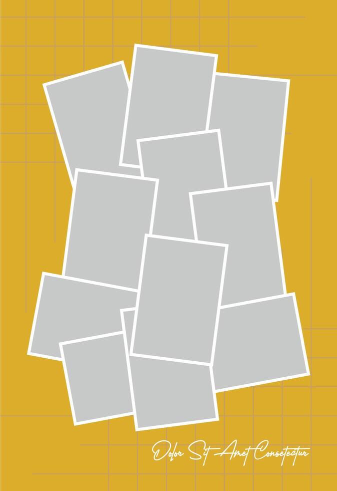 Pictures or photos frame collage. comics page grid layout abstract photo frames and digital photo wall template vector