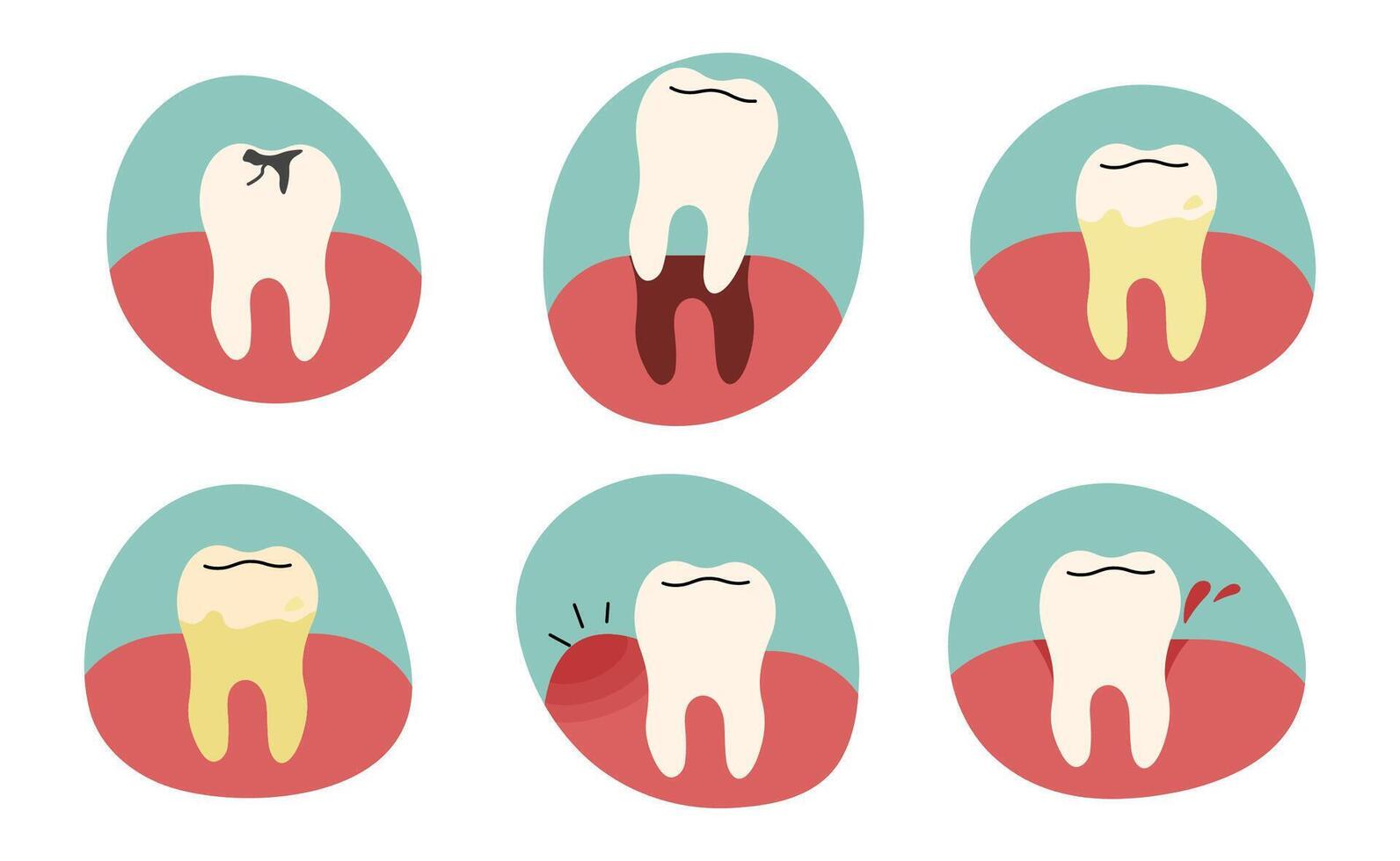 Teeth 4 cute on a white background. vector