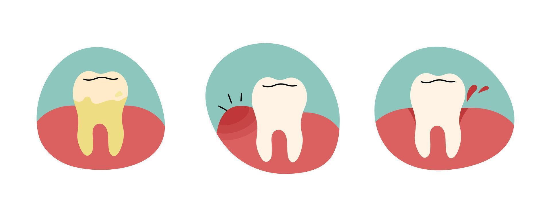 Teeth on a white background, illustration. vector