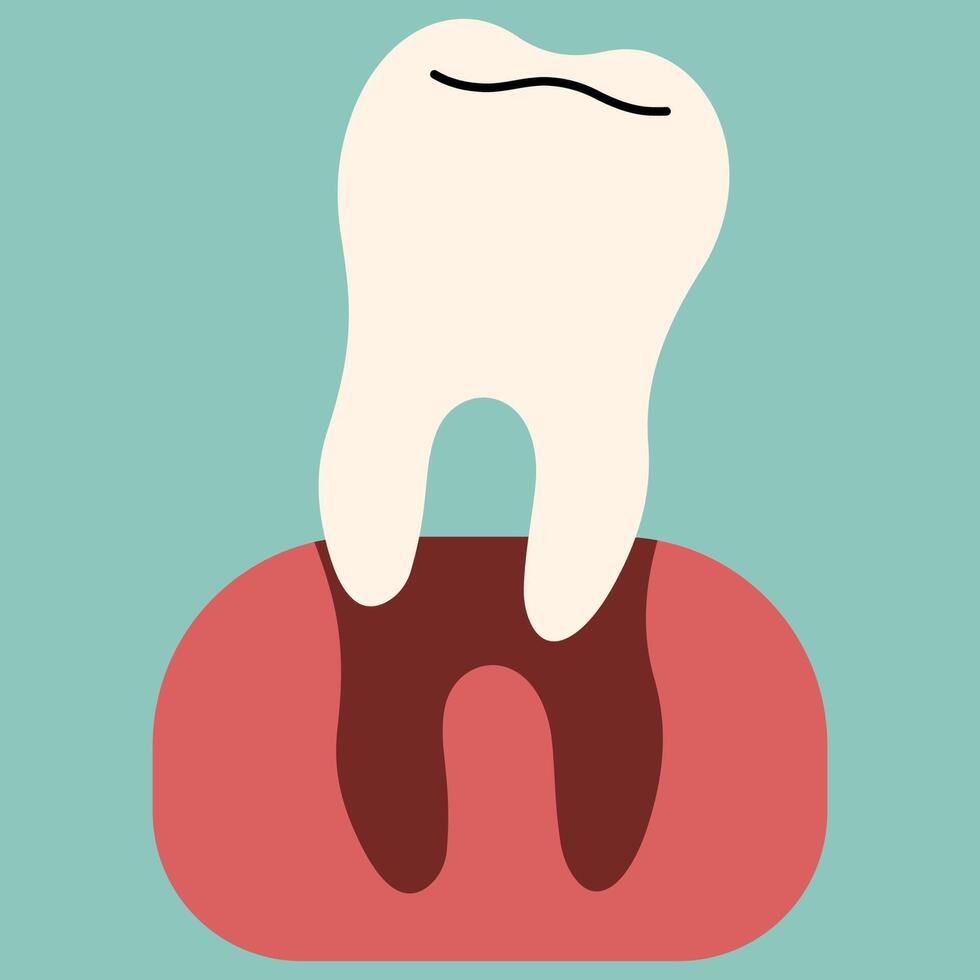 Tooth single 9 cute background, illustration. vector