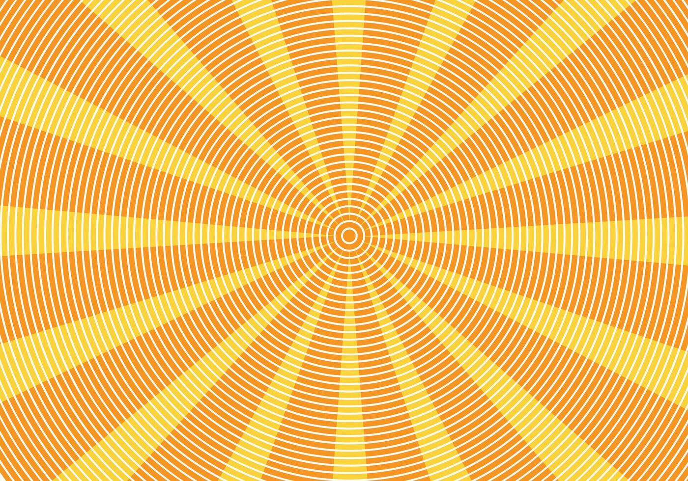 Sunburst sun ray in yellow color stripes lines circular composition. vector