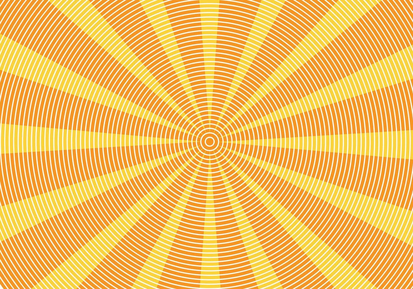 rayos de sol Dom rayo en amarillo color rayas líneas circular composición. vector