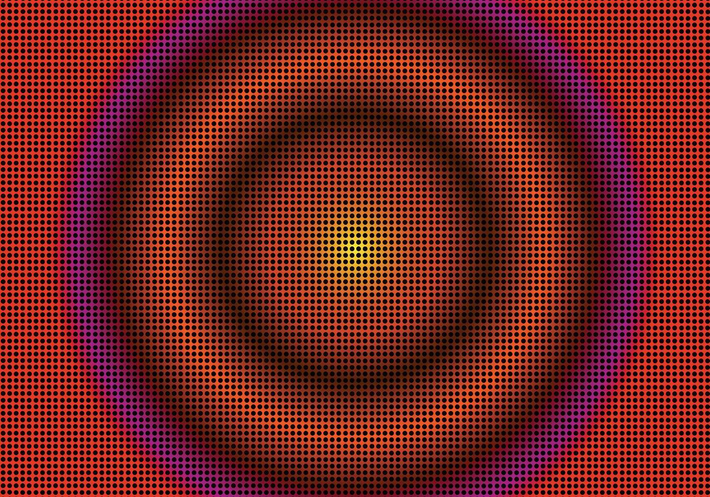 Rounded halftone gradient background template copy space. Dot color radial for background design. vector
