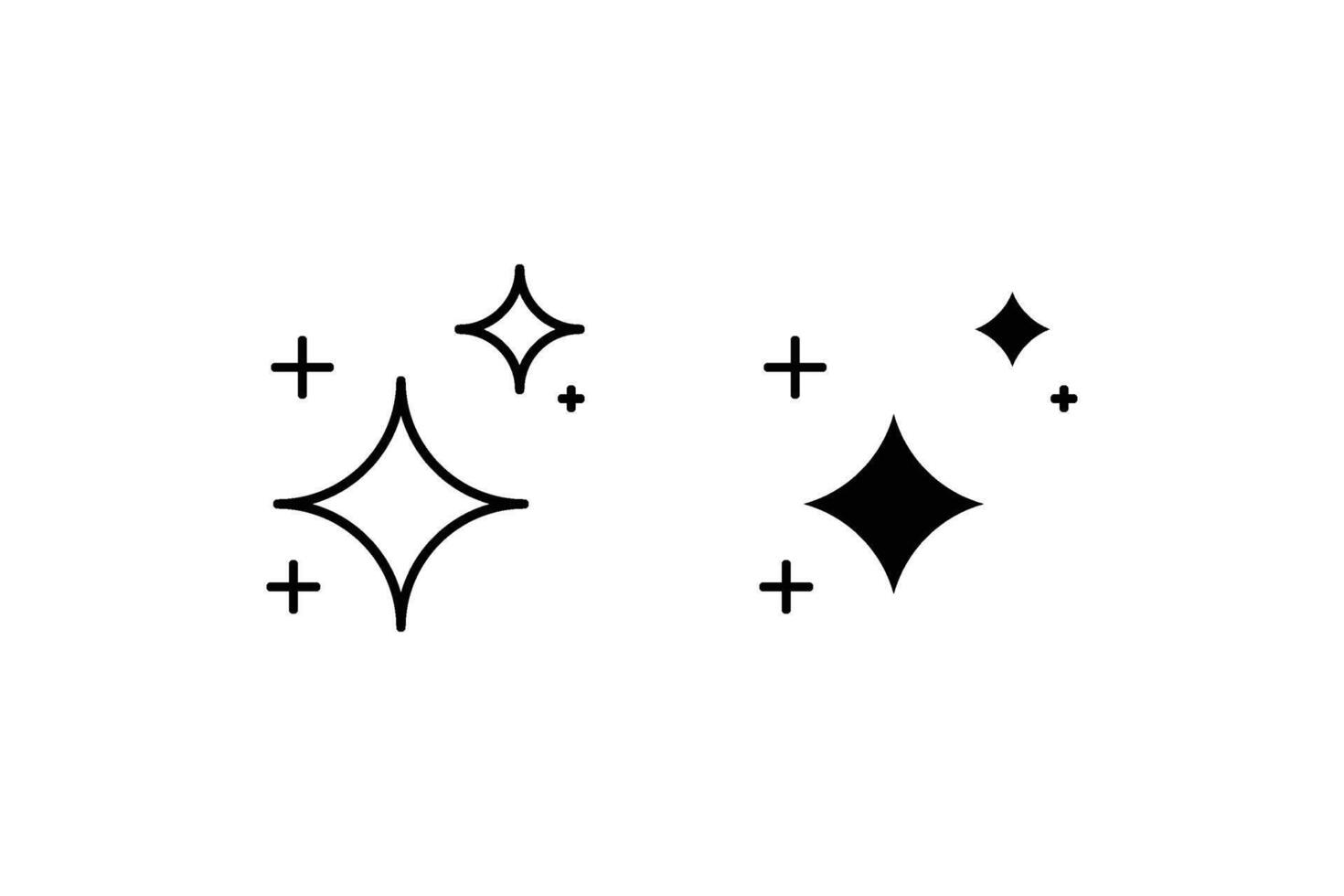 Shine icon, Clean star icon on white background vector