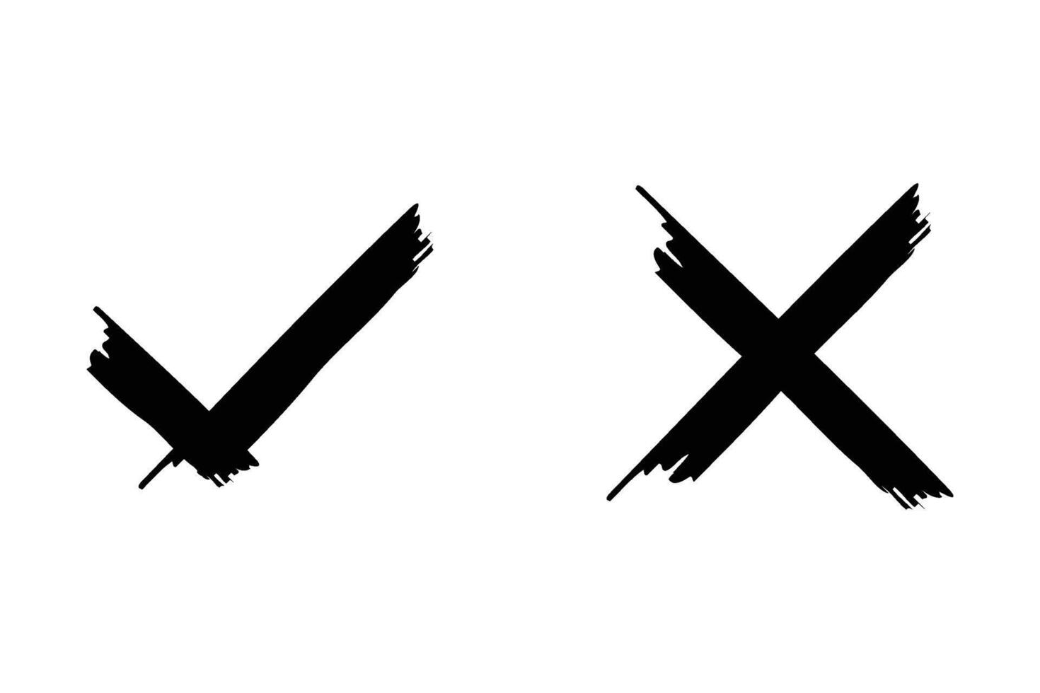 Tick and Cross Icon Symbolizing Approval and Rejection vector