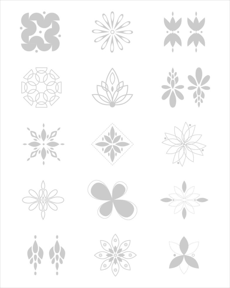 Classical Luxury Damask Seamless Element Bundle vector