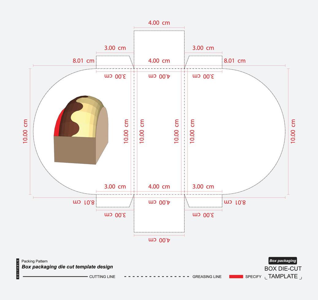 Doughnut Box packaging template design vector