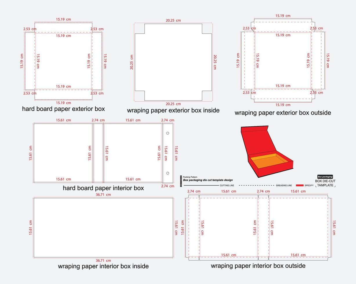 Hard Box packaging template design vector