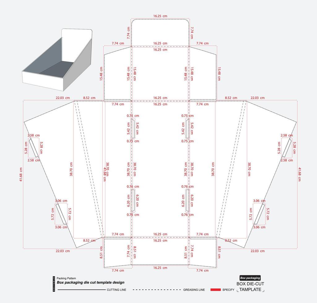 packaging die cut template design vector