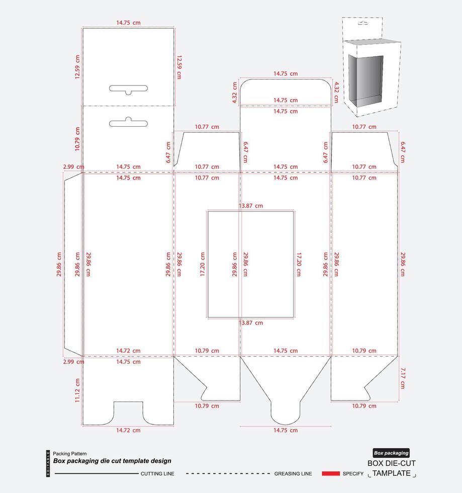 Box design with Shelf Hanging Holes Layout vector