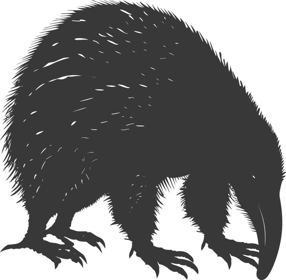 Silhouette Anteater animal black color only full body vector