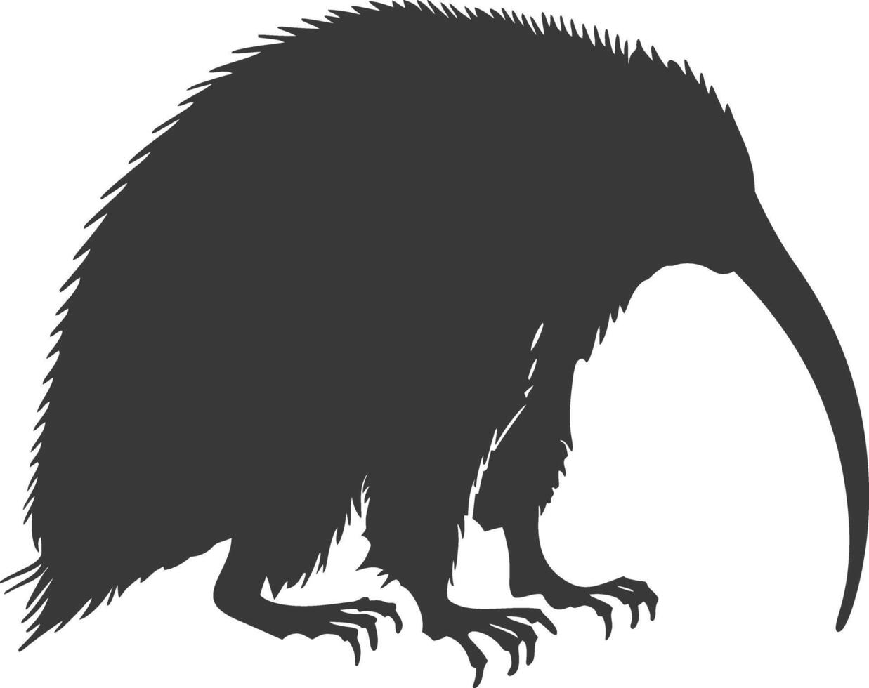 Silhouette Anteater animal black color only full body vector