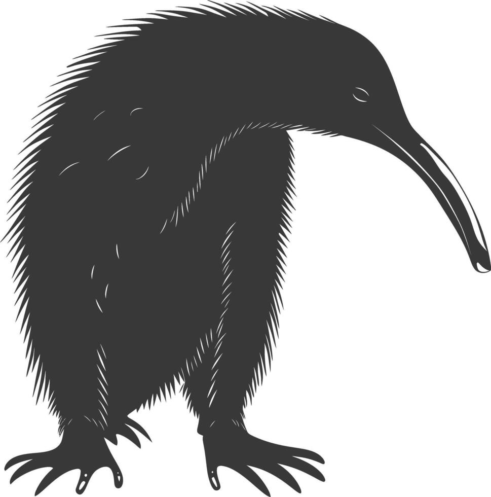 Silhouette Anteater animal black color only full body vector