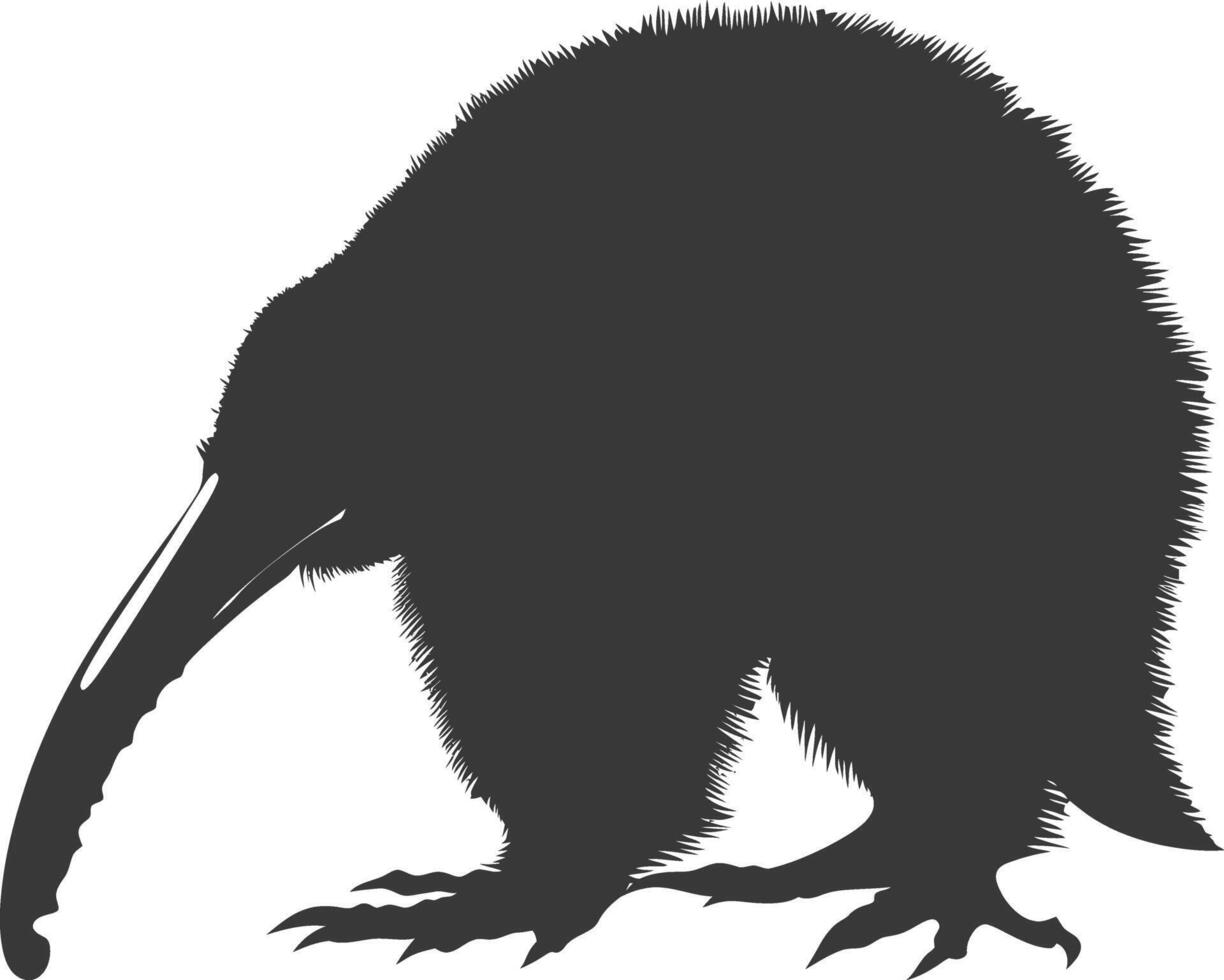 Silhouette Anteater animal black color only full body vector