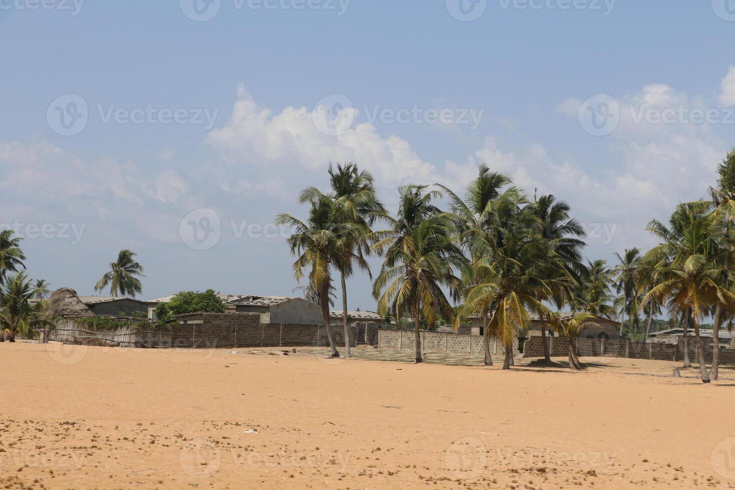 fishermen village at the beach of grand popo, benin photo