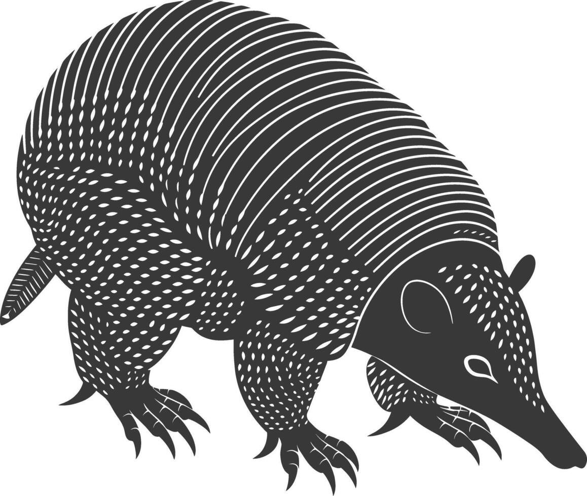 silueta armadillo animal negro color solamente lleno cuerpo vector