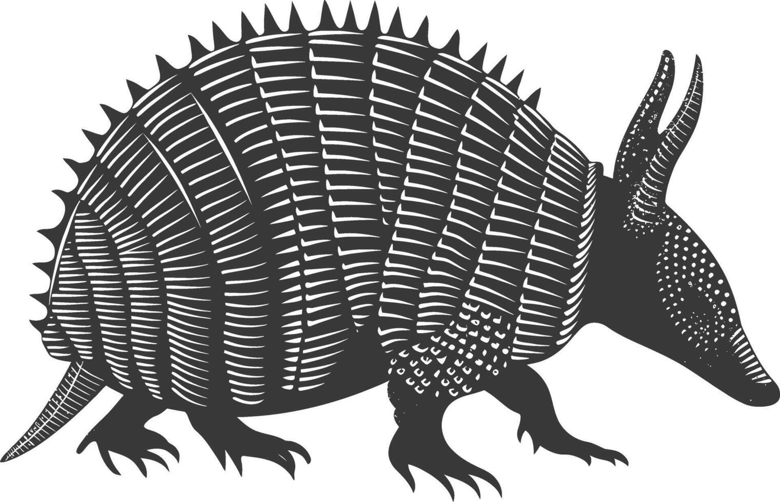 silueta armadillo animal negro color solamente lleno cuerpo vector