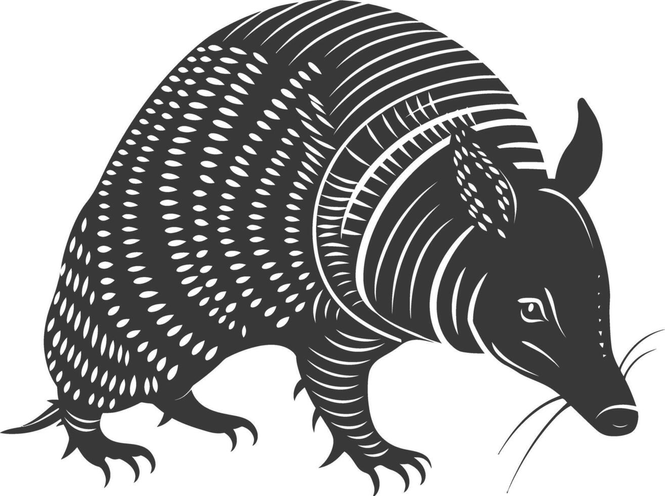 silueta armadillo animal negro color solamente lleno cuerpo vector