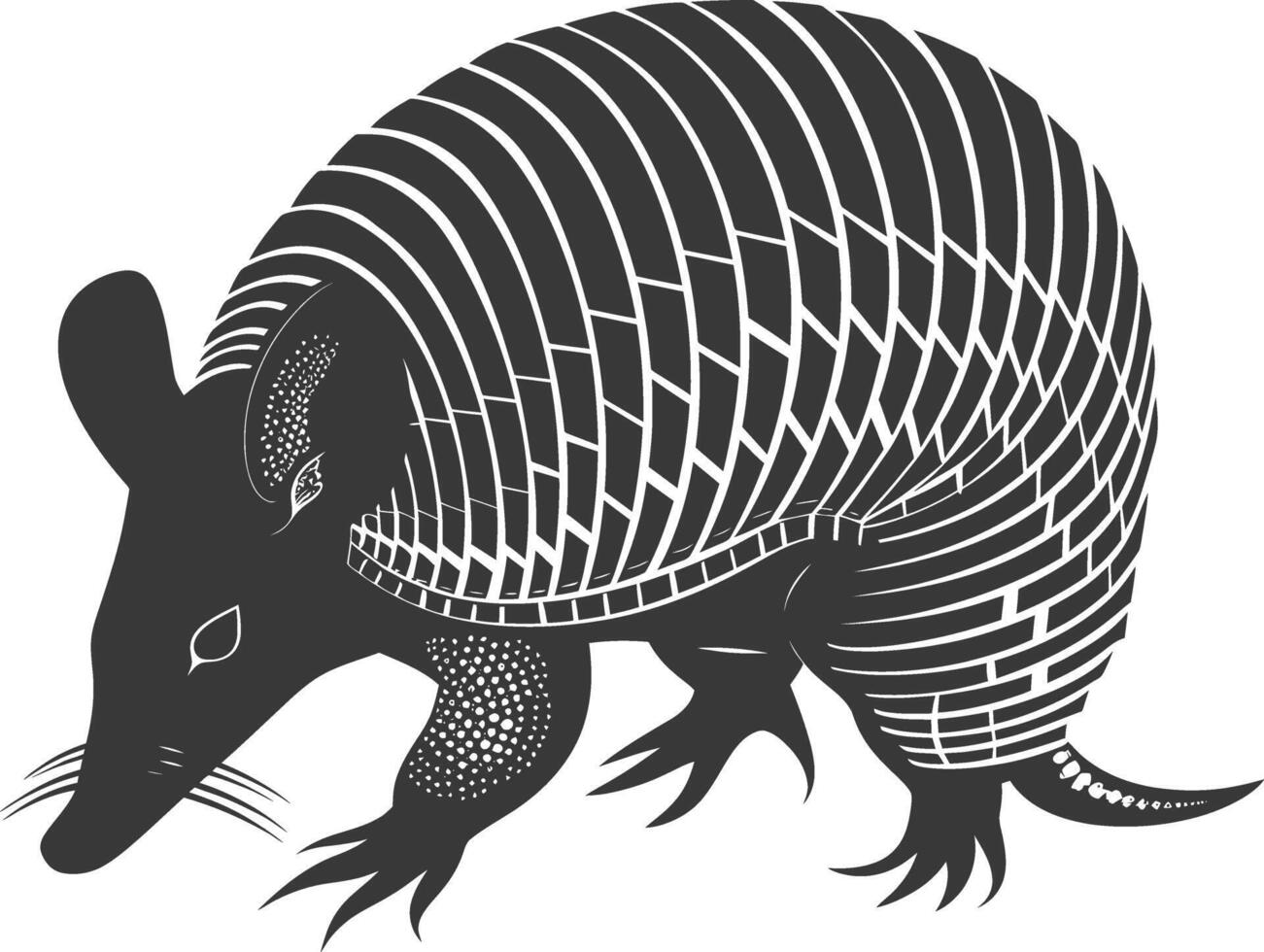 Silhouette armadillo animal black color only full body vector