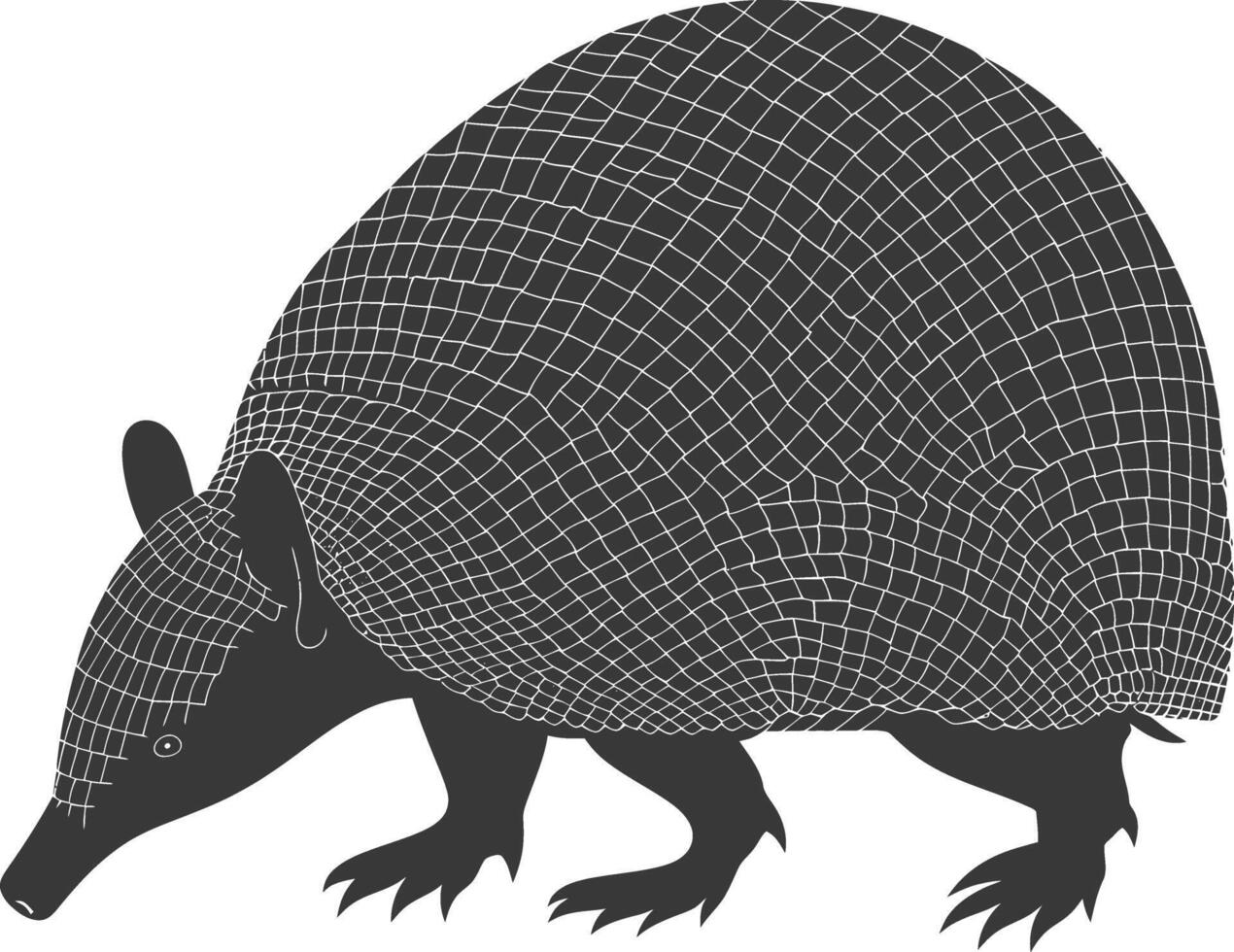 silueta armadillo animal negro color solamente lleno cuerpo vector