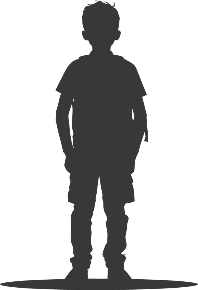 Silhouette back to school boy student black color only vector