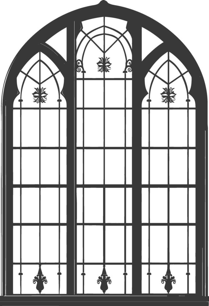 Silhouette aesthetic window black color only vector