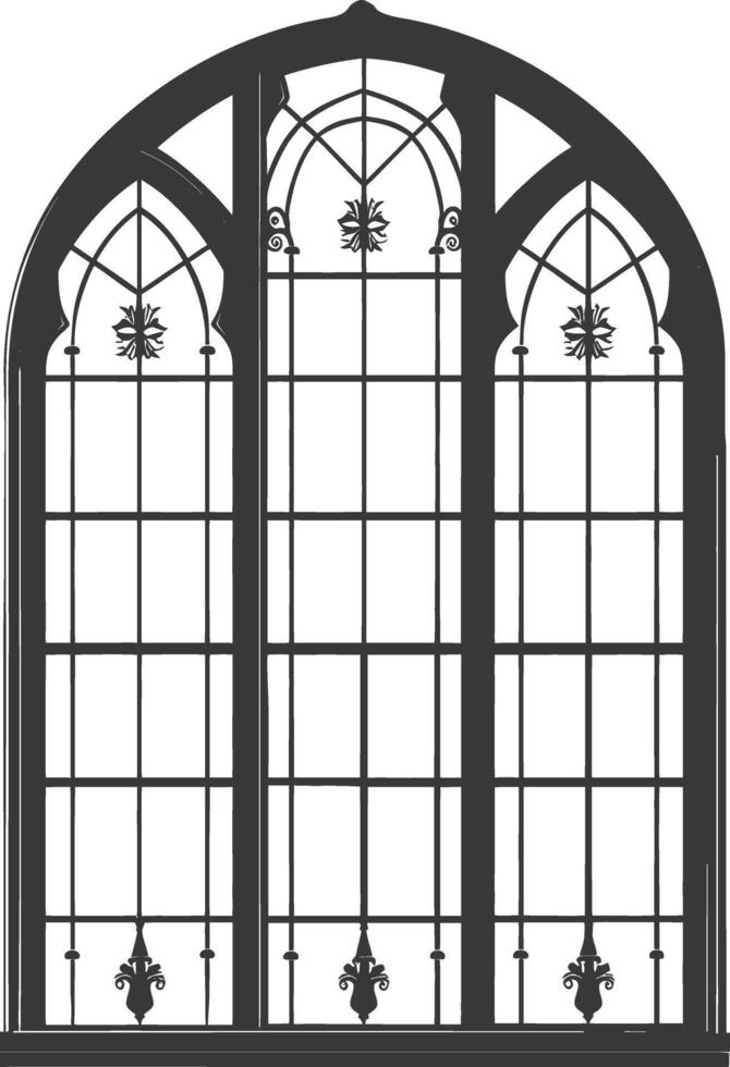 silueta estético ventana negro color solamente vector