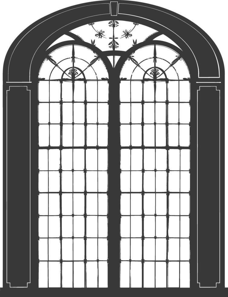 Silhouette aesthetic window black color only vector