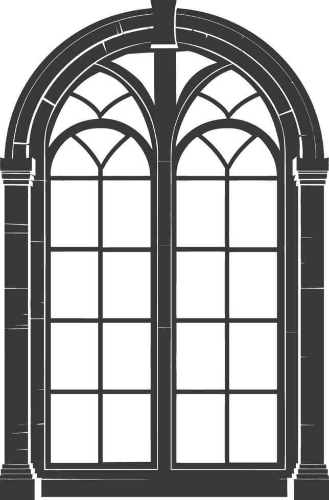 silueta estético ventana negro color solamente vector