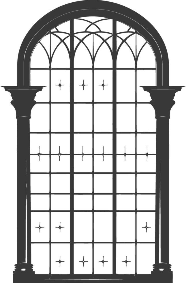 Silhouette aesthetic window black color only vector