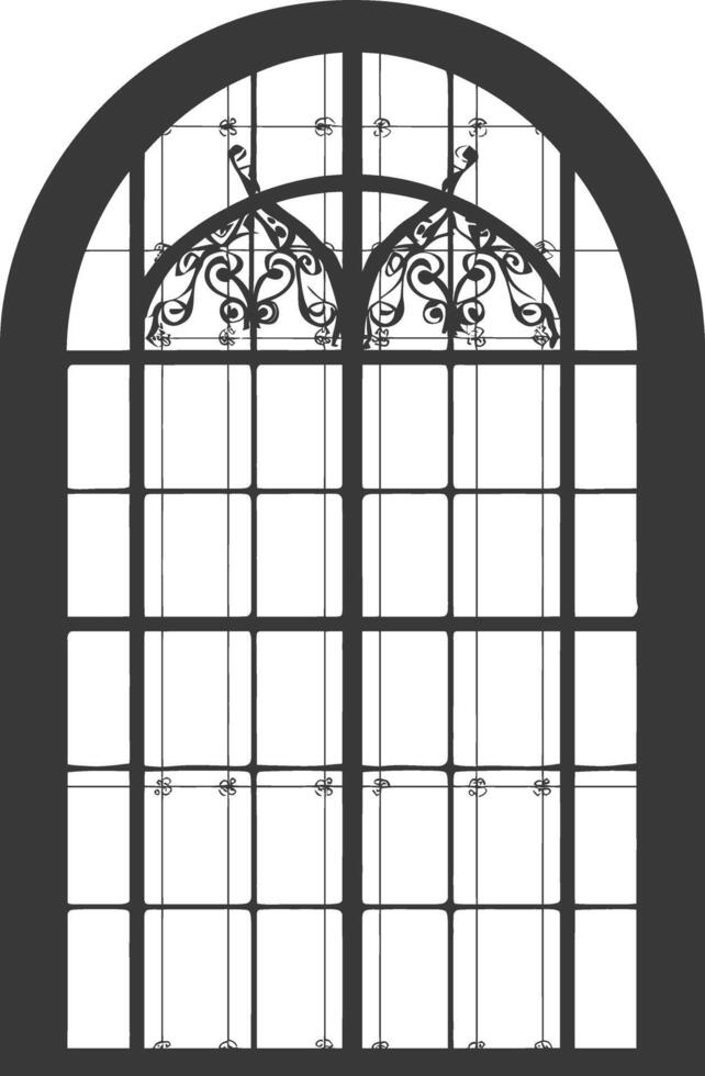 Silhouette aesthetic window black color only vector