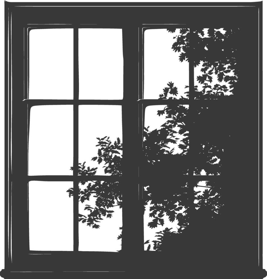 Silhouette aesthetic window black color only vector