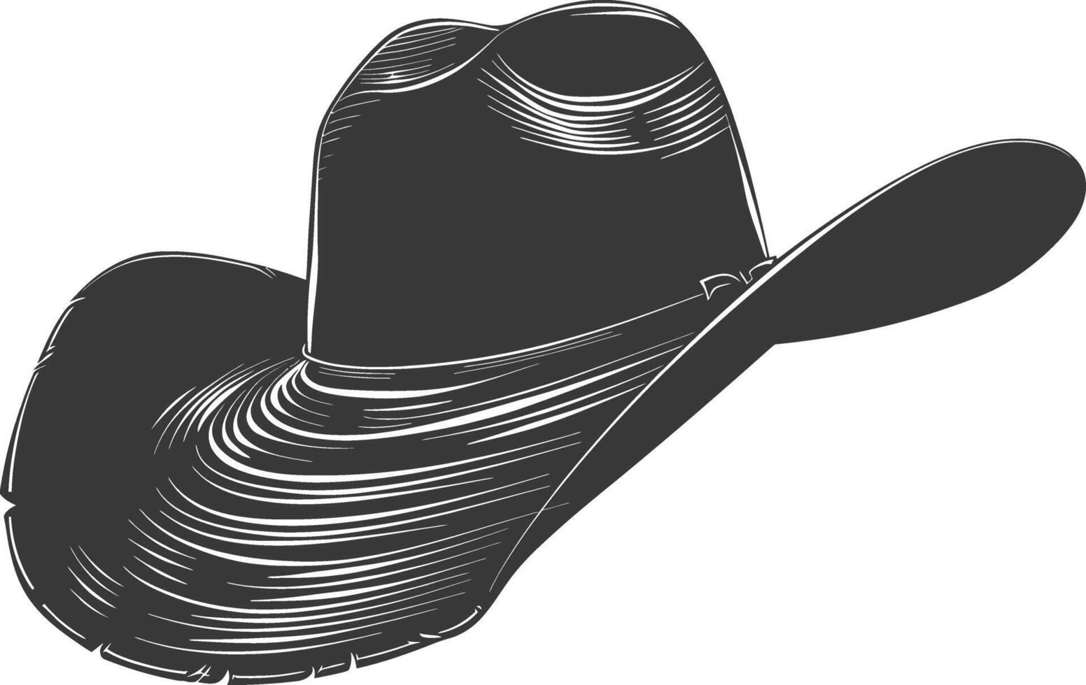 Silhouette beach hat black color only vector