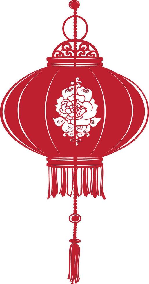 asian chinese traditional lantern red color only vector