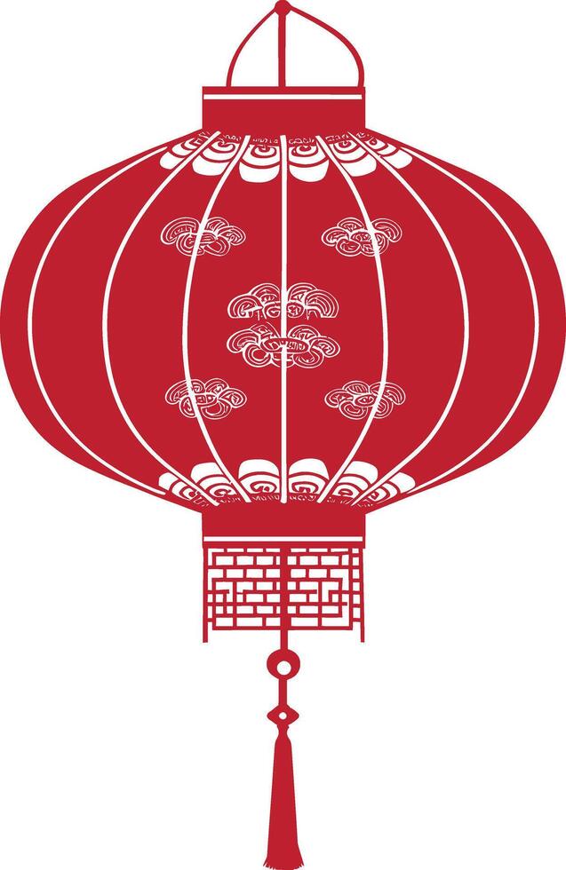 asian chinese traditional lantern red color only vector