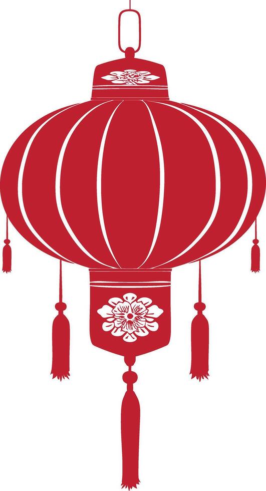 asian chinese traditional lantern red color only vector