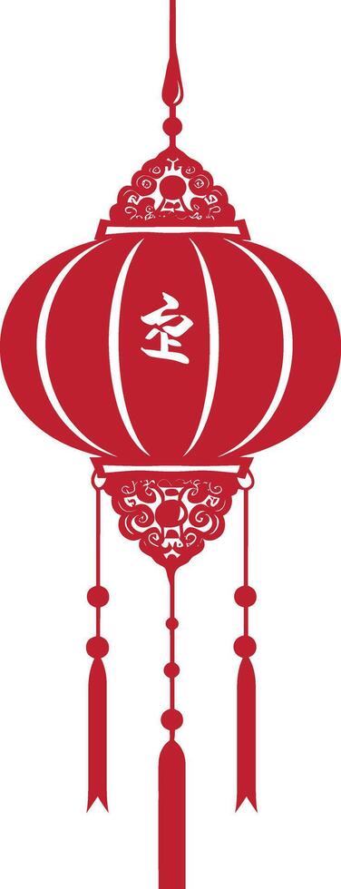 asian chinese traditional lantern red color only vector