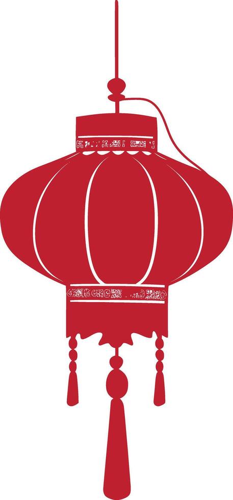 asian chinese traditional lantern red color only vector